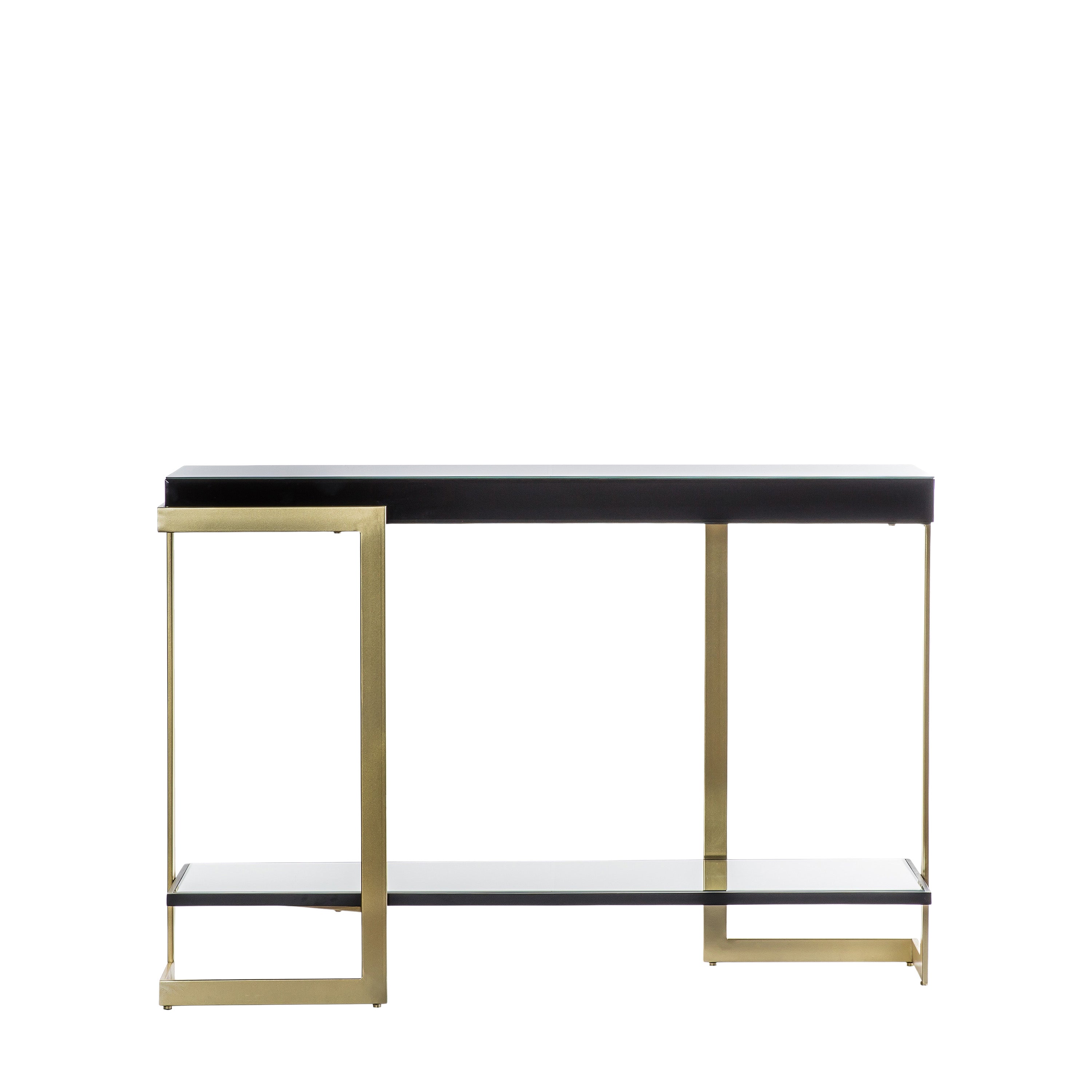 Althea Gold & Black Glass Art Deco Console Table